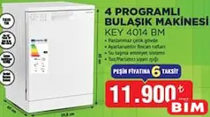 KEYSMART KEY 4014 BM 4 PROGRAMLI BULAŞIK MAKİNESİ